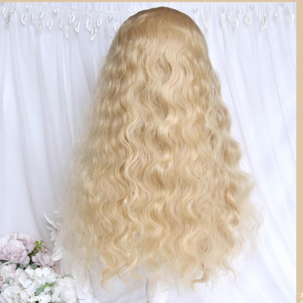 Black Gold Girl - Elegant Lolita Wig Golden Long Curly Hair - image 9