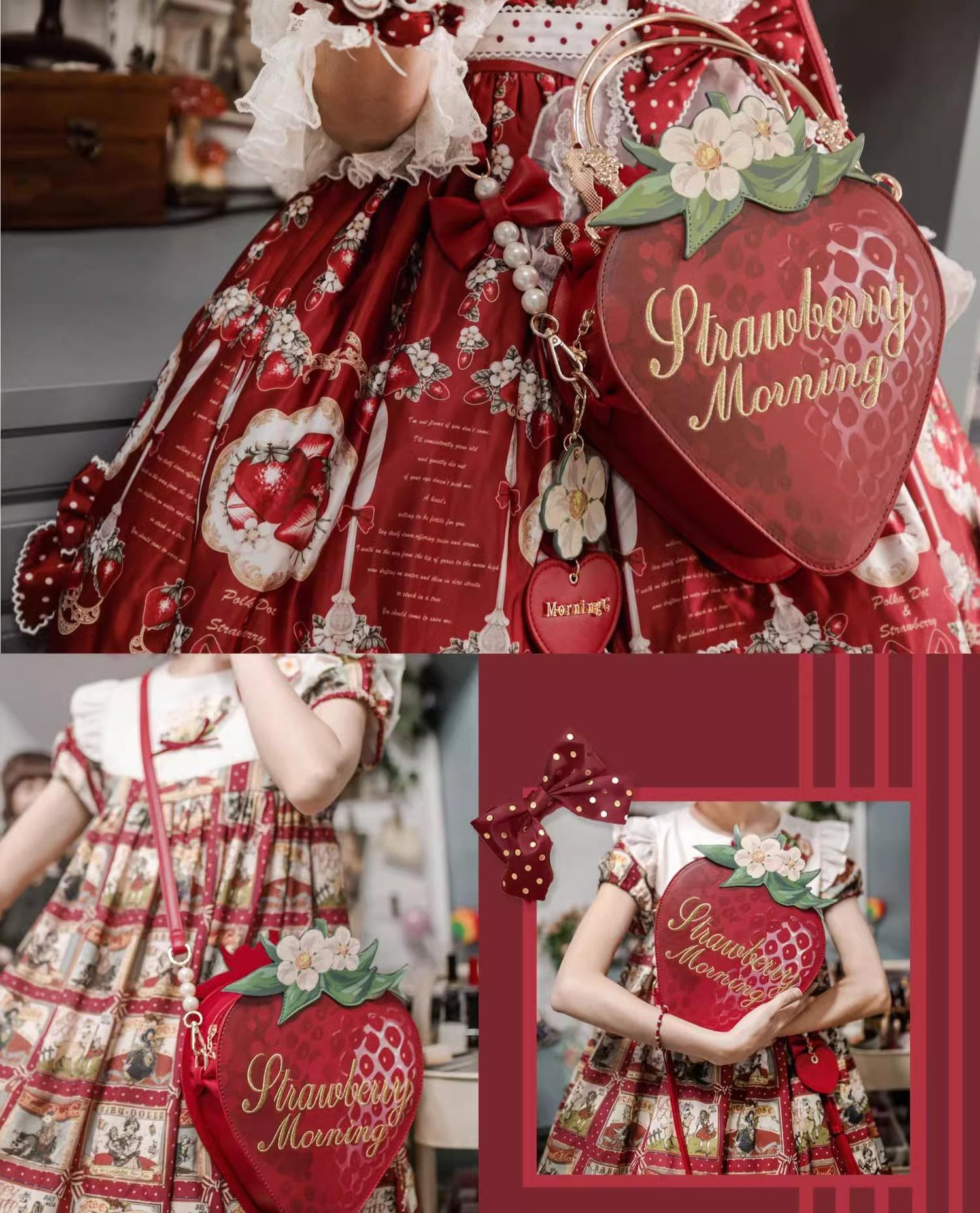 A Strawberry - Sweet Lolita Crossbody Bag Strawberry Printed Handbag - image 14