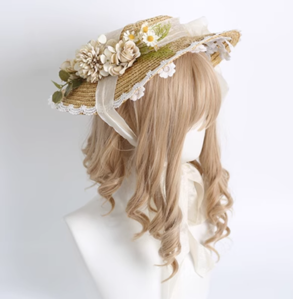 Xiaogui Flower Bow Lace Lolita Sunhat - image 17