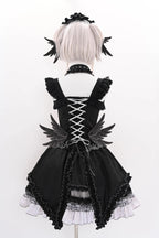 Metallic Angel Black Gothic Lolita Top and Ruffled Skirt Set - image 13