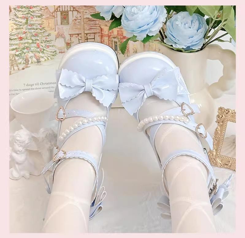 Crush Complex - Sweet Lolita Heel Shoes, Pearls & Bows - image 24