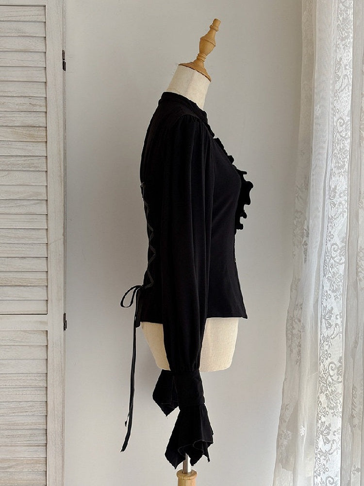 Bowknot Jabot Shirt for Gothic Lolita - Miss Point - image 3