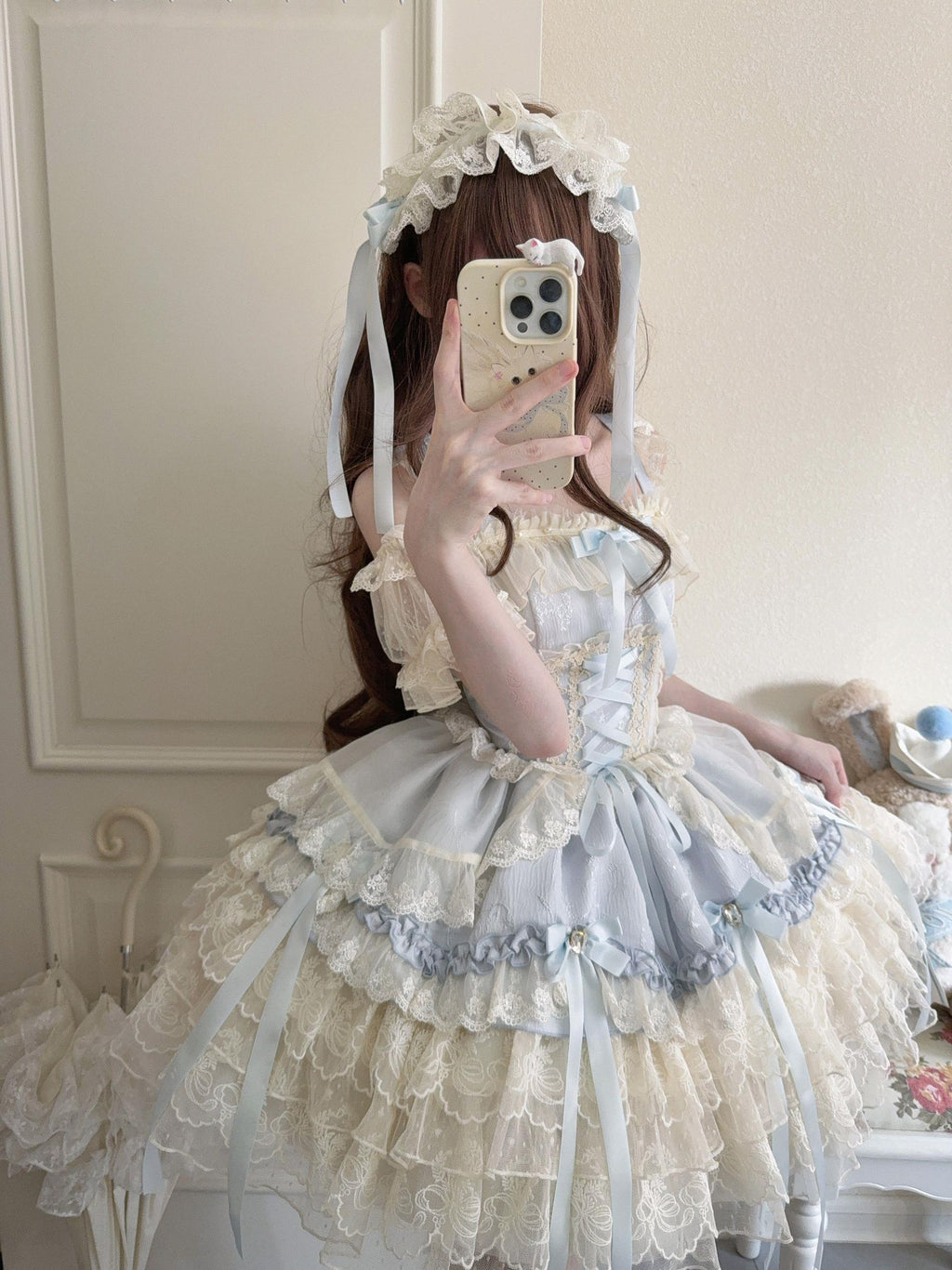 Ribbons of Love Sweet Lolita Tiered JSK Dress - image 18