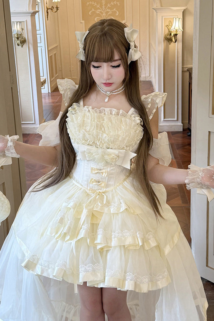 Beige Mousse Love Song Ballet Lolita Short Dress Set - image 5