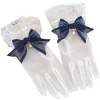 Elegant Lolita Bow Gloves, Retro Lace Glove - image 4