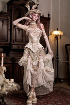 Cupid's Poetry Box Classic Elegant Lolita Long Skirt in Light Brown - image 7
