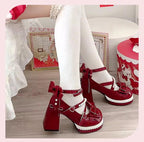 Crush Complex - Sweet Lolita Heel Shoes, Pearls & Bows - image 31