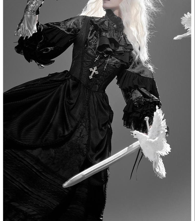 Dragon Bone Cemetery - Gothic Lolita Long Sleeve Blouse - image 15