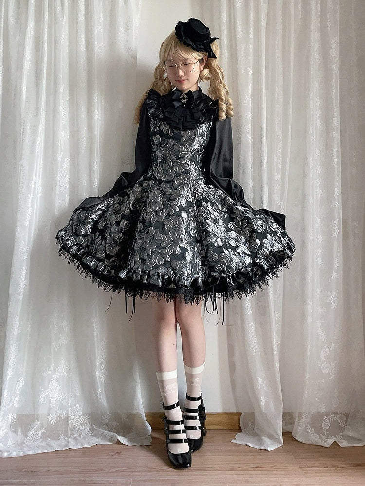 Silver and Black Ruffled JSK Gothic Lily - Miss Point - image 5