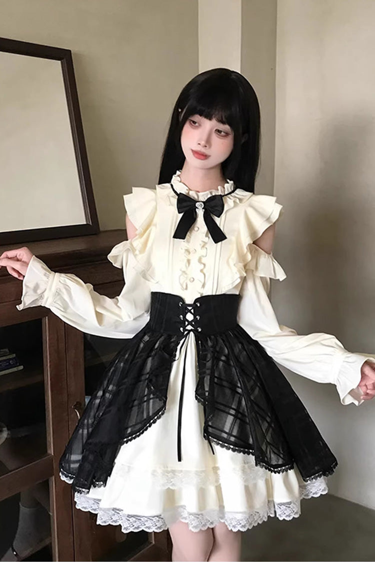 Dark Chocolate Champagne - Sweet Lolita Dress & Overskirt Set - image 9