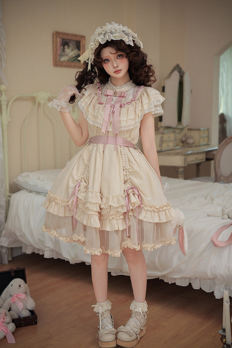 Lily's Dream - Apricot Sweet Lolita Dress, Short and Long Versions - image 17