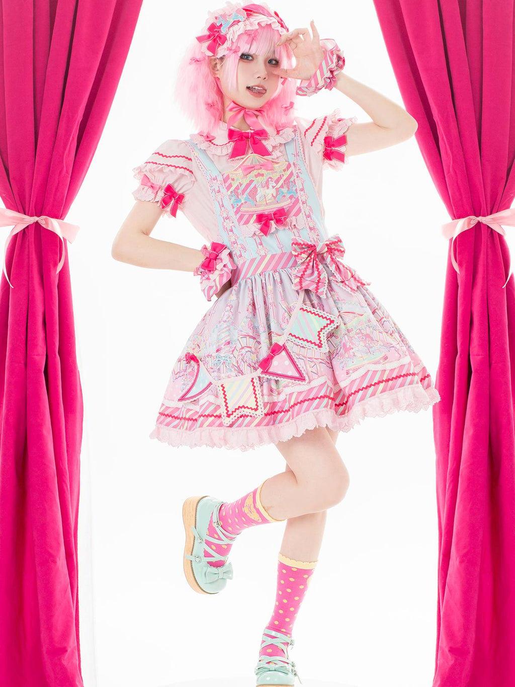 Candy Park Sweet Lolita Print Jumper Dress and Accessories - image 39