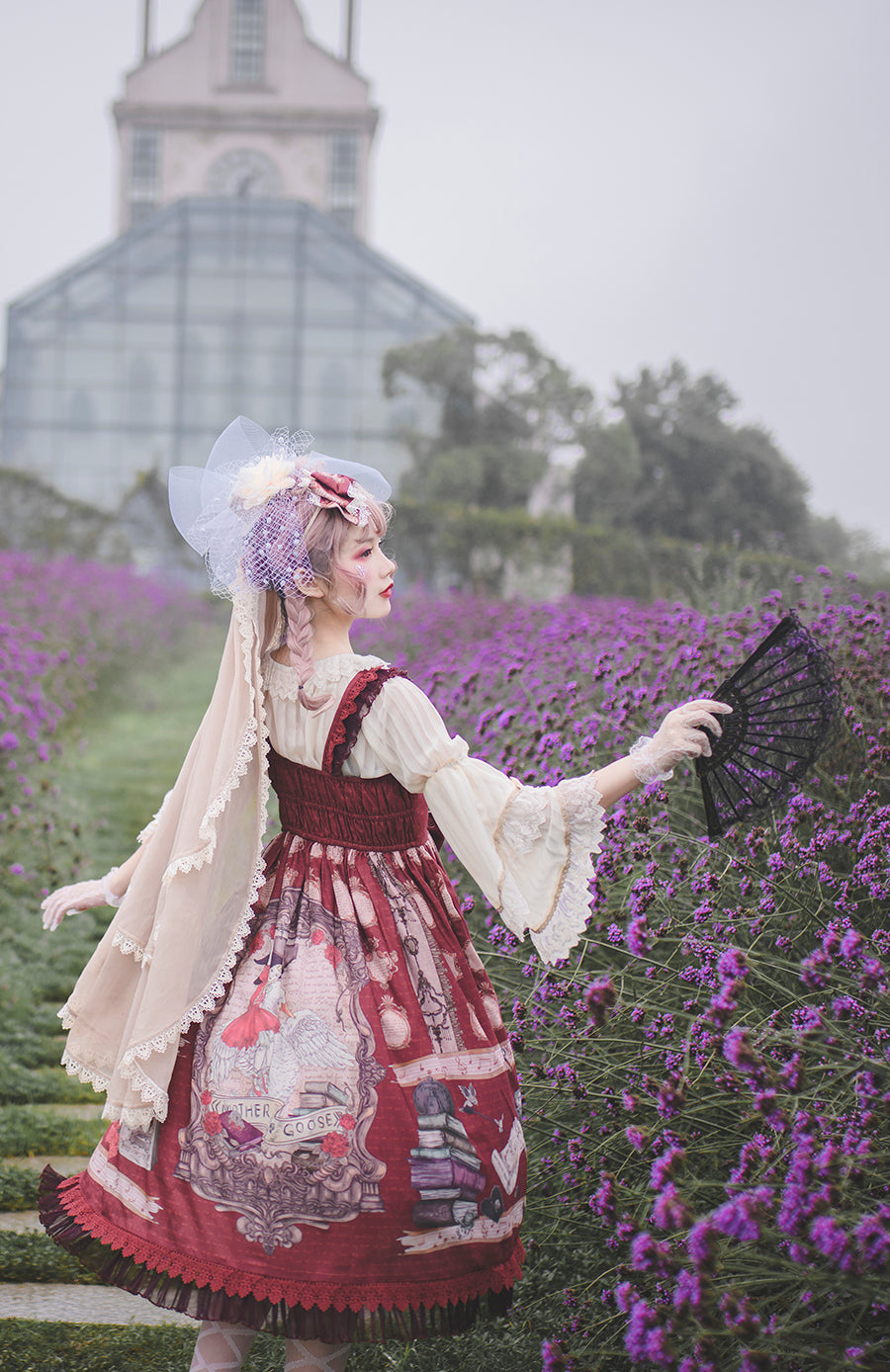 Gothic Lolita Veil with Double-Layer Lace Headdress - image 9