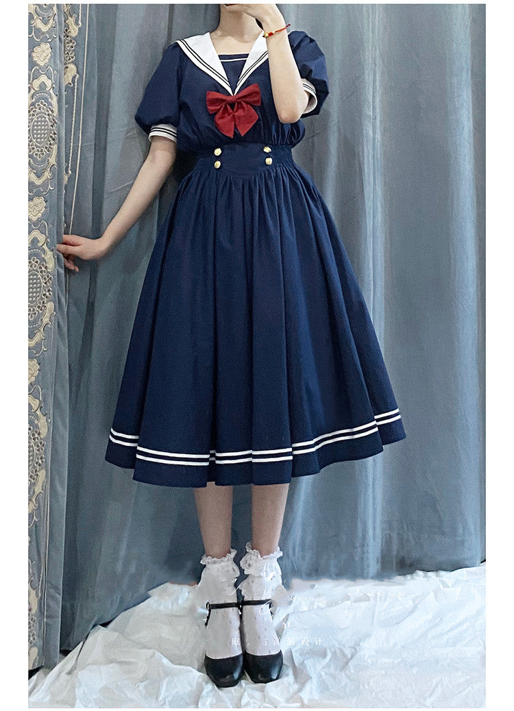 Sea and Wind - Retro Sailor Lolita OP Dress Version 1.0 - image 11