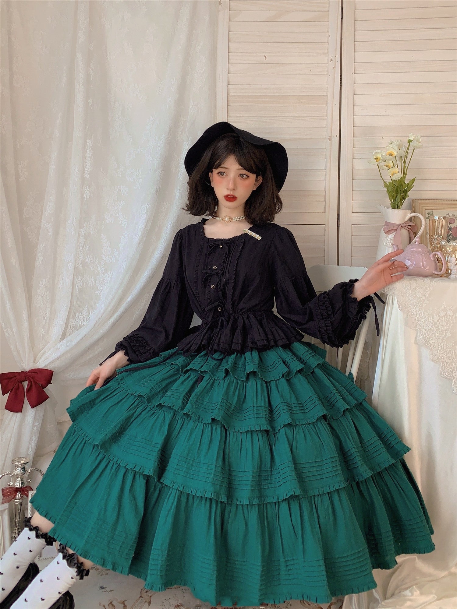 Heidi Cotton Lolita Tiered SK Skirt - image 5