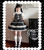 Old Heartache - Cotton Old School Lolita JSK Dress with Bows and Accessories - image 6