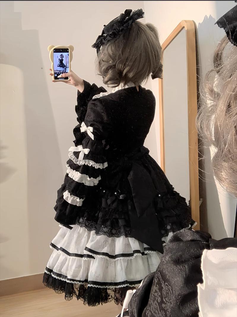 Solo Puppet Sweet Lolita OP Dress with Princess Long Sleeves - image 26