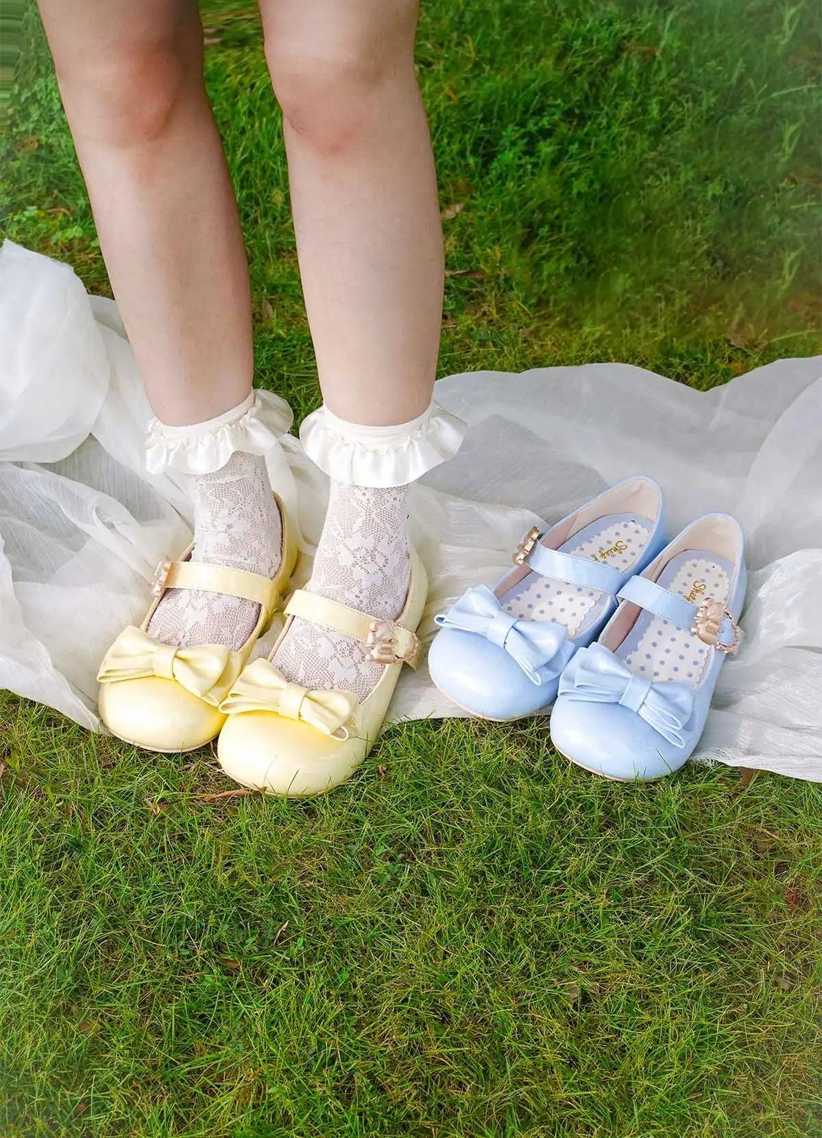 Hug Bear - Sweet Lolita Heel Shoes Bear Metal Buckle Bow Shoes - image 23