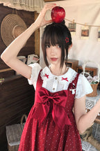 Little Mushroom Sweet Lolita JSK Dress in Red - image 4