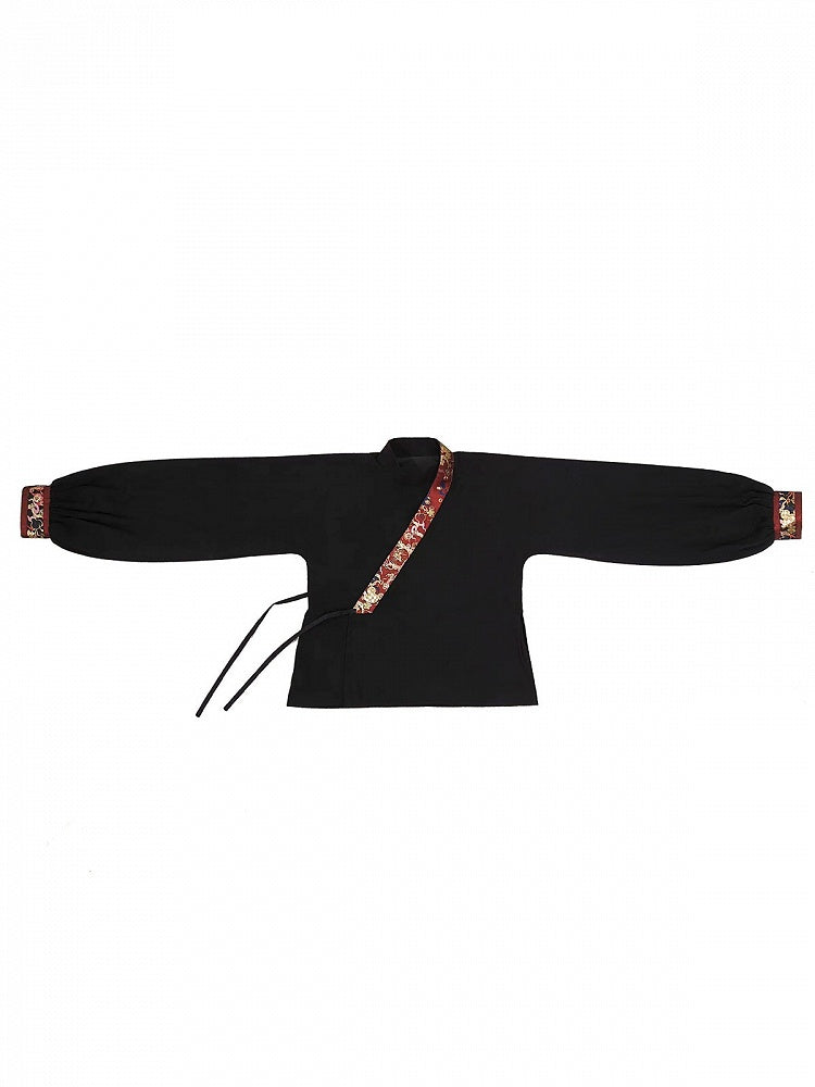 Black and Red Chinoiserie Shirt Pants and Outerwear Set - image 6