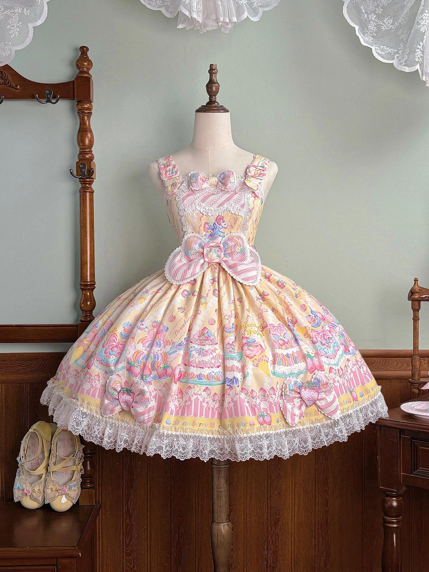 Macaron - Printed Sweet Lolita OP Dress and Old School JSK - image 40