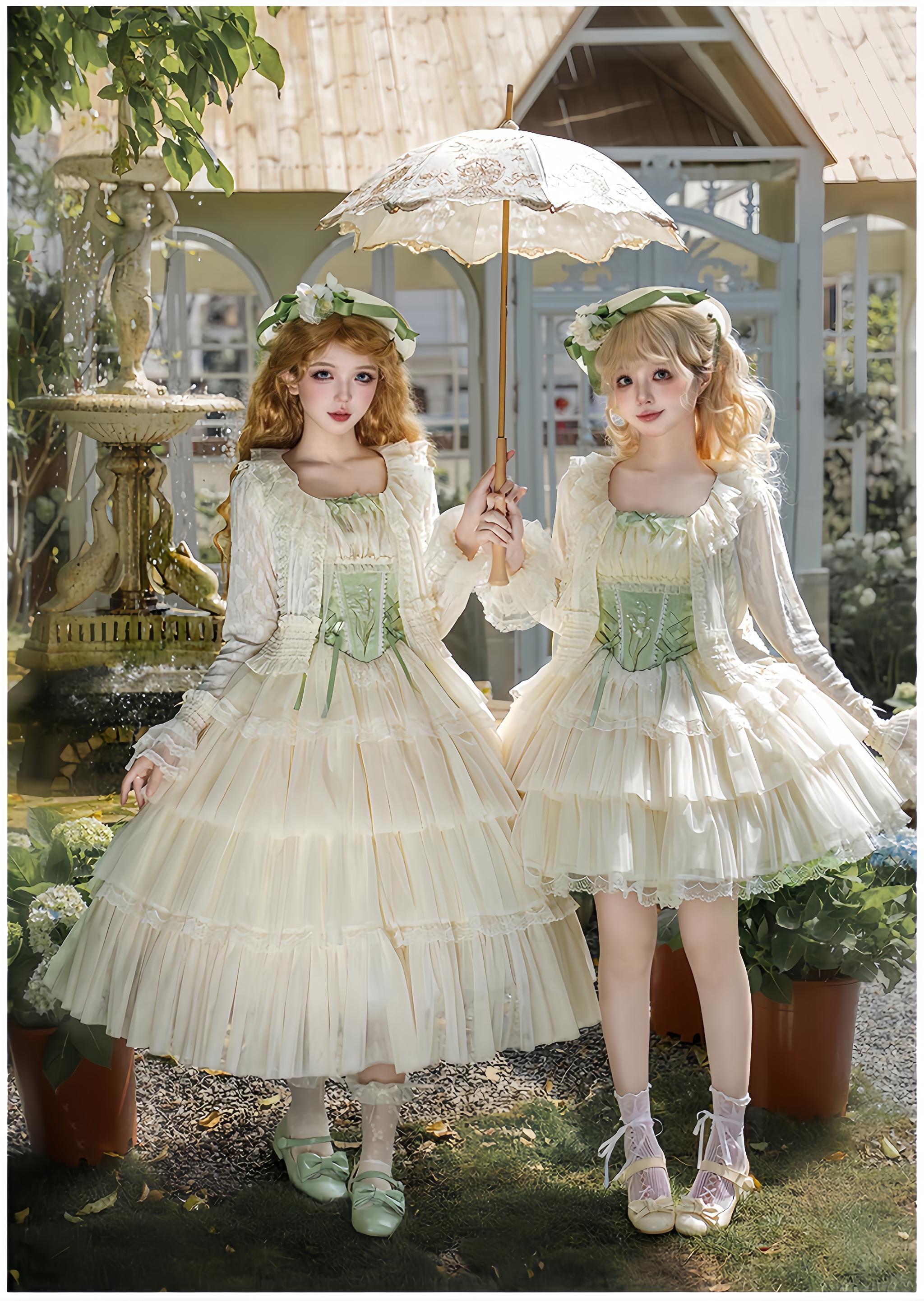Lily of the Valley Whisper - Embroidered Classic Lolita Corset JSK Dress - image 3