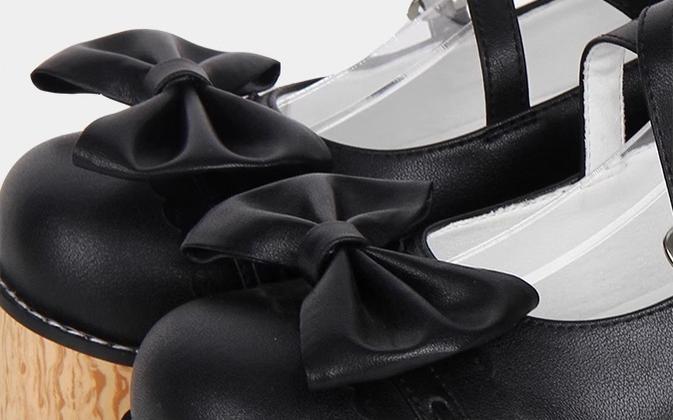 Princess Lolita Platform Shoes, Wood Grain Sole - image 5