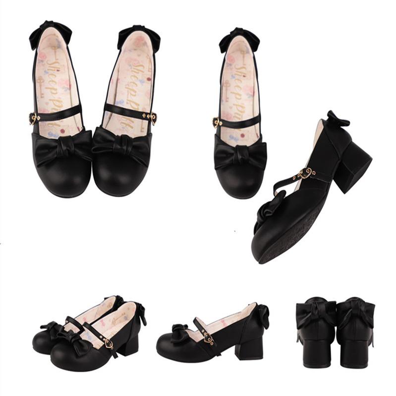 Elegant Lolita Bownot Retro High Heel Shoes - image 19