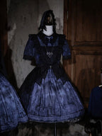 Midnight Rose Cemetery Dress with Overlay - iris de nuit - image 1