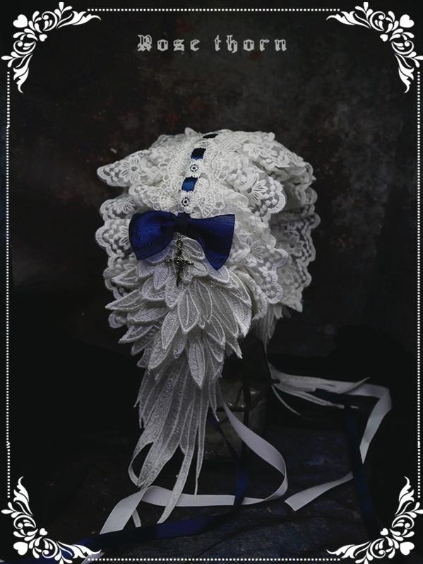 Rose Thorn Angel Wings Embroidered Elegant Lolita Headband - image 11