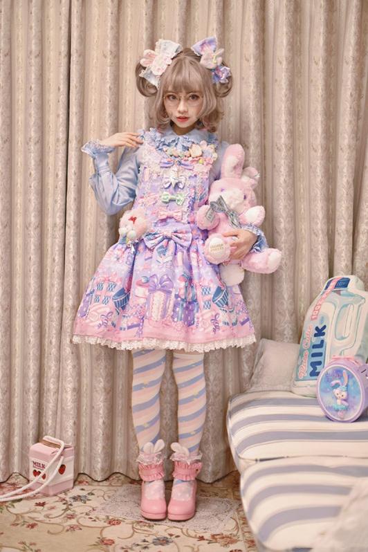 Macaron Lolita Cute Stripe Socks - image 18