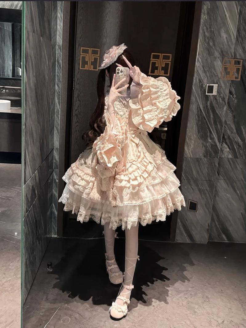 Solo Puppet Sweet Lolita OP Dress with Princess Long Sleeves - image 17