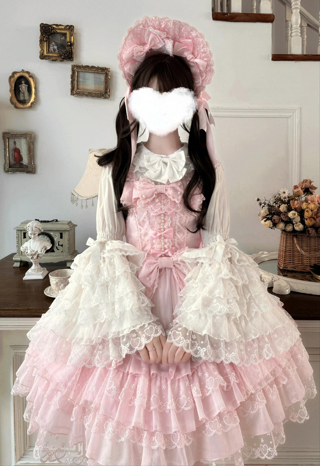 Sugar Girl Love Overture Sweet Lolita Tiered Ruffle JSK and Accessories - image 17