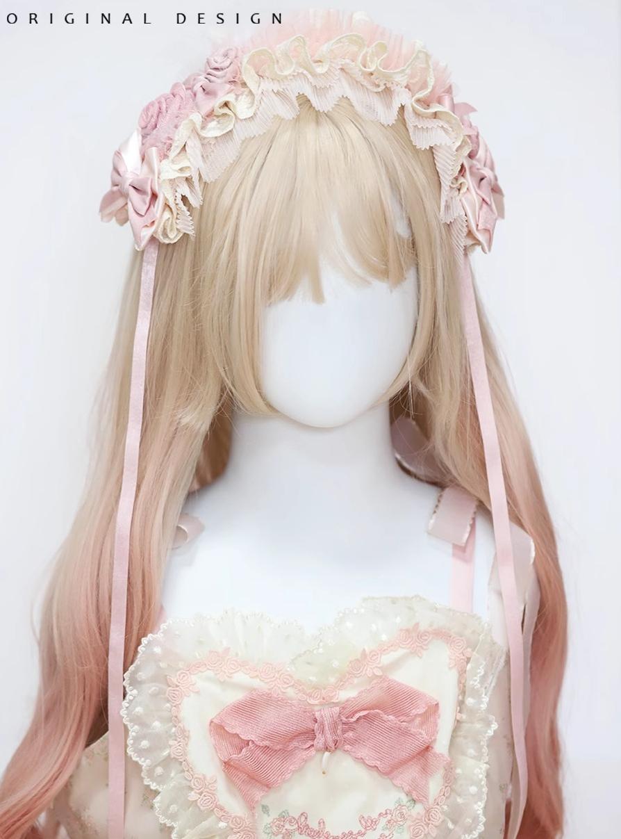 Satin Ballet Sweet Lolita Feather Bow Headdress - image 2