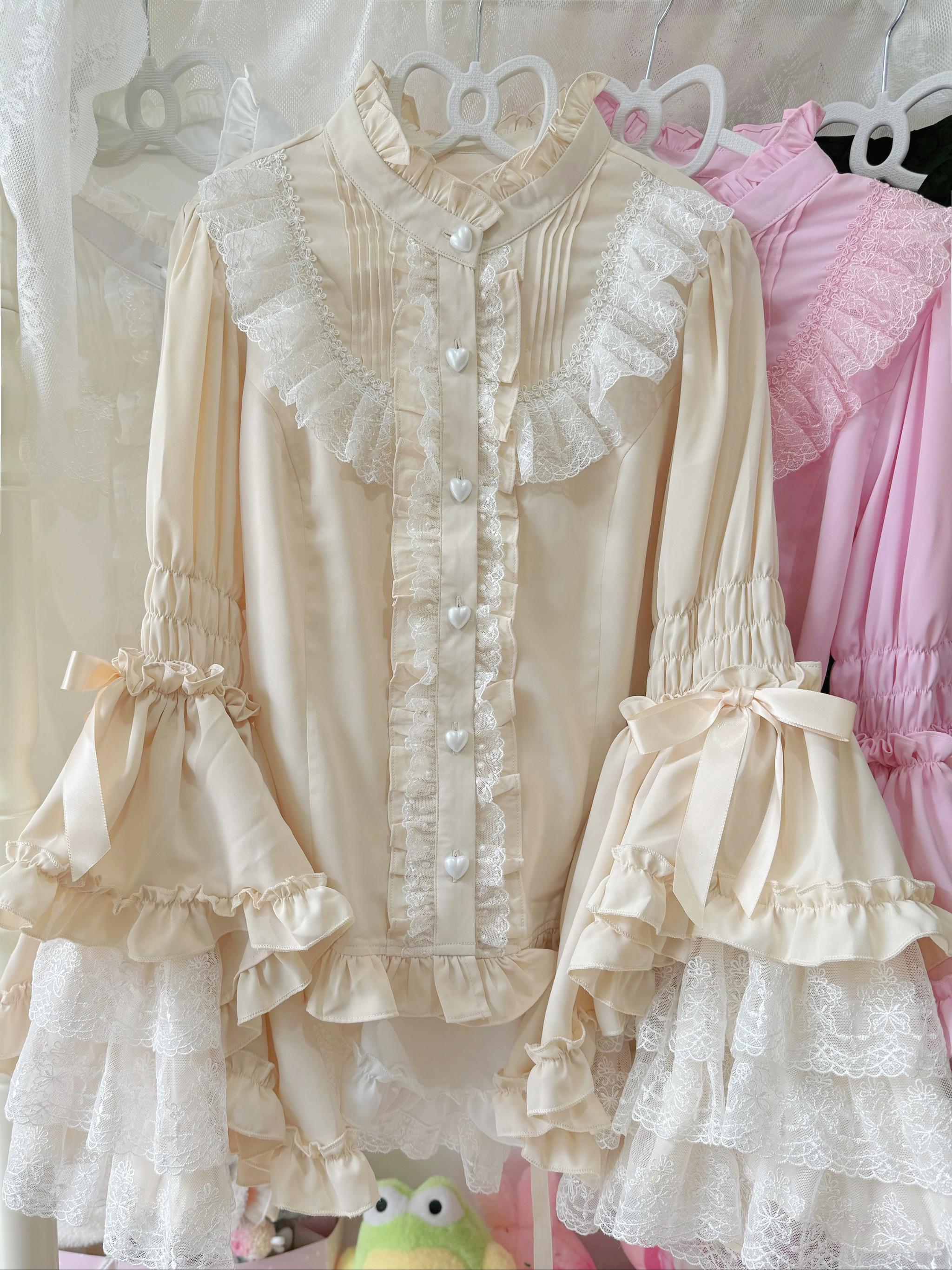 Gorgeous Sweet Lace Lolita Shirt, Hime Sleeve - image 3