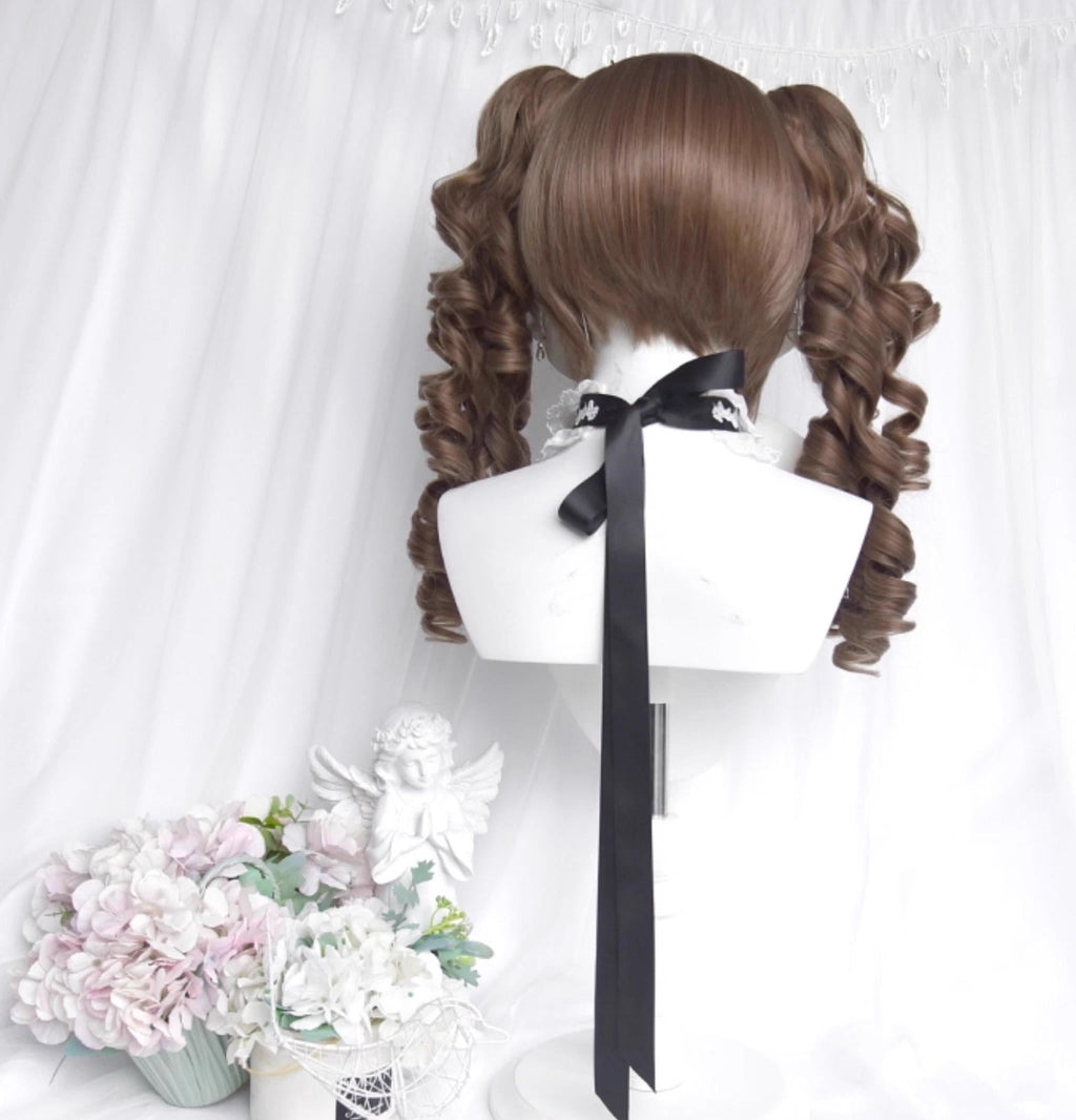 Doll-Like Lolita Wig with Detachable Curly Ponytails - image 2
