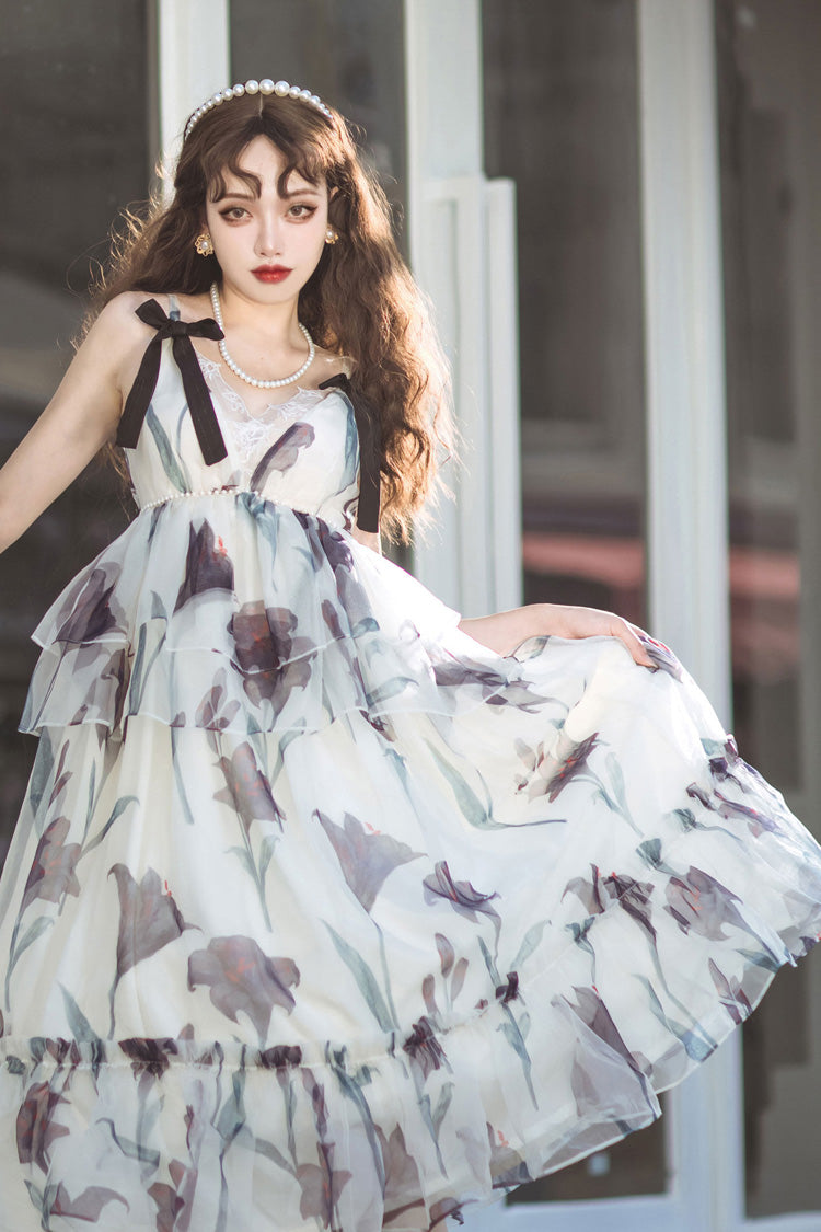 Black Lily - Long Sweet Lolita JSK Dress in Ivory - image 6
