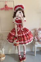 Sweet Berry Tale Strawberry Print Ruffle Bowknot Lace Sweet Lolita JSK Dress - image 18