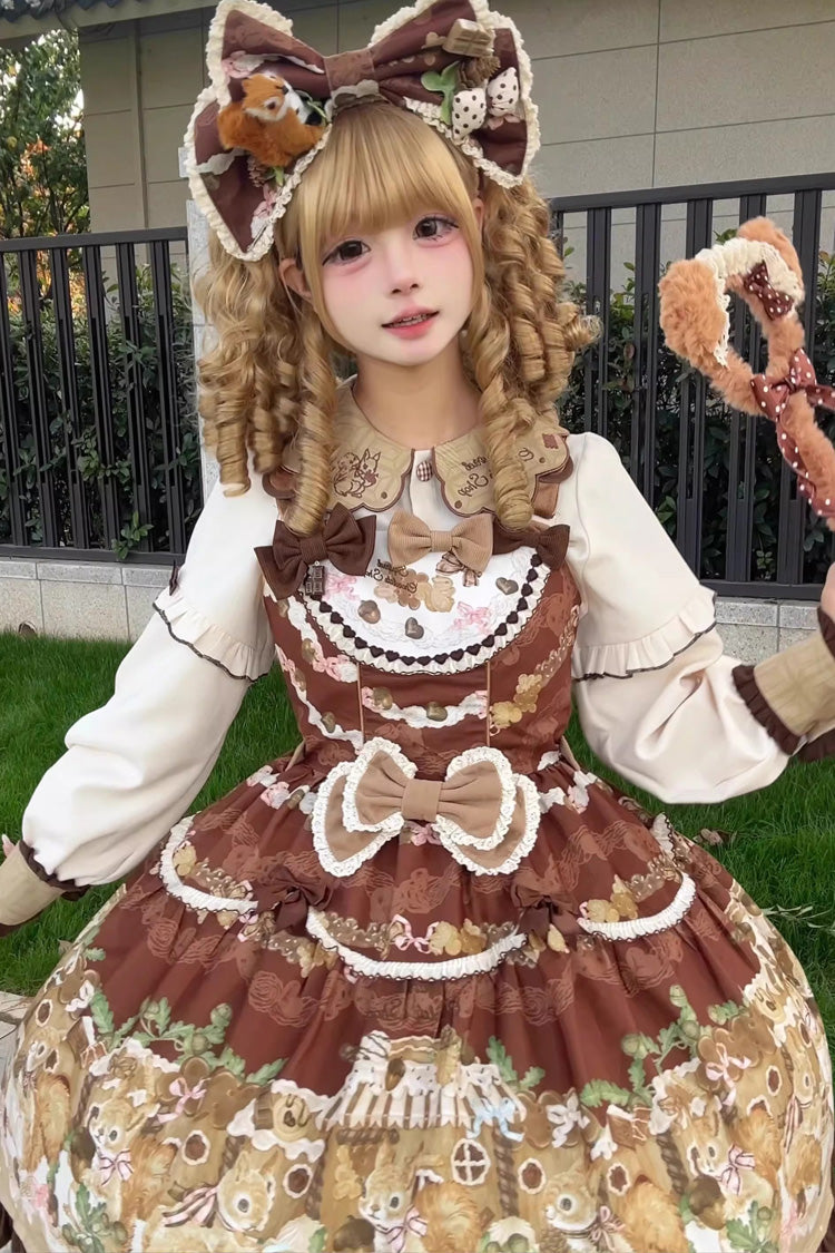 Squirrel Chocolate Shop - Sweet Lolita Dress & Blouse Set - image 3