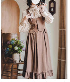 Classic Lolita A-Line Skirt, Button-Front Vest and White Blouse - image 17