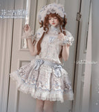 Finnish Antique Cabinet - Sweet Lolita Antique Cabinet Printed OP & JSK Dress with Bows - image 19