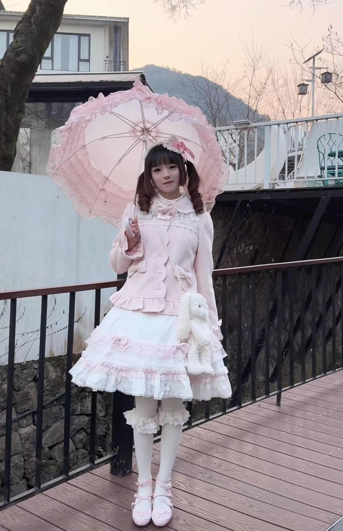 Petal Girl - Loose Sweet Lolita Coat, Detachable Bow - image 7