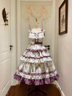 Blueberry Midsummer - Country Lolita Tiered JSK, Blueberry Print - image 3