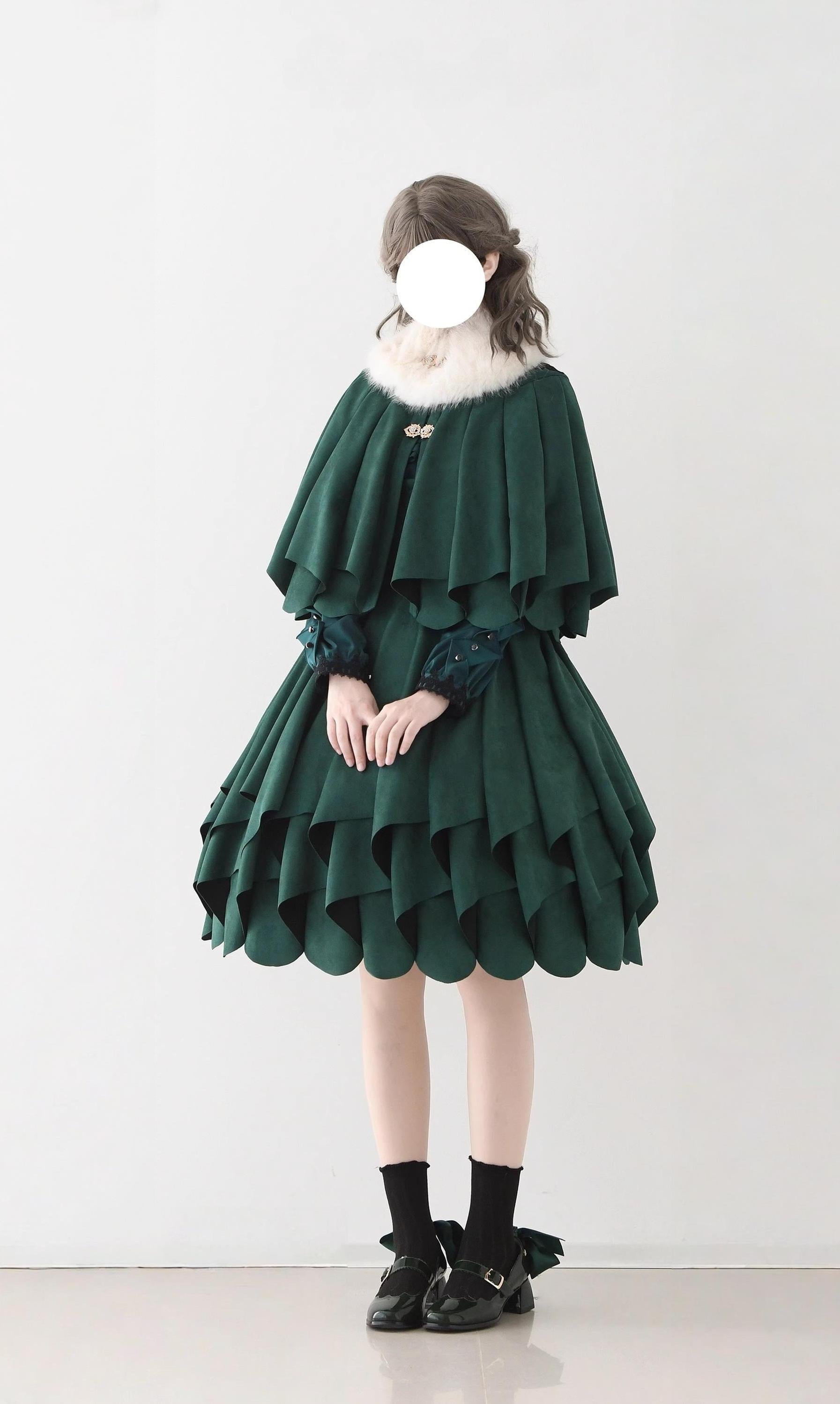 Molten Snowtop - Classic Lolita SK, Cape With Detachable Collar - image 1