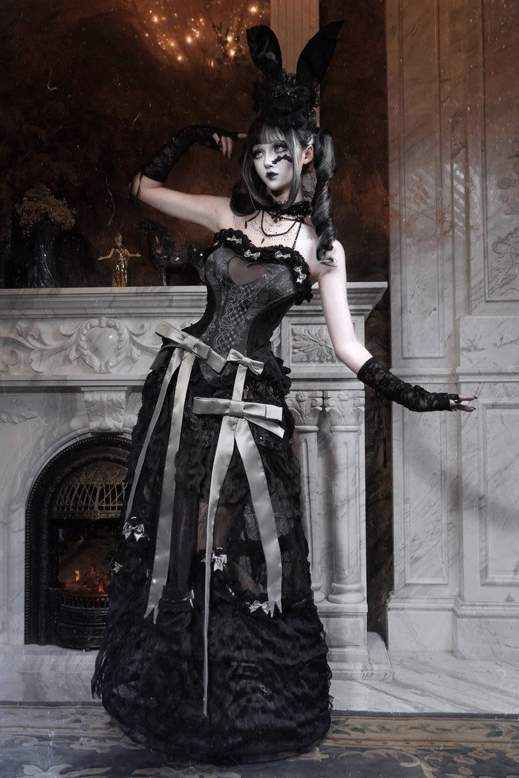 Cupid's Magic Box - Gothic Lolita Long Skirt in Black - image 7