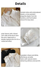 The Vow - Solid Lolita Sweater, Juliet Sleeve, Pointed Collar - image 5