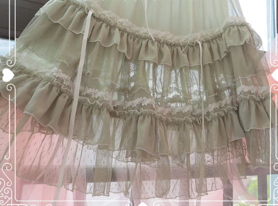 Elegant Lolita Flounce Hemline Skirt Multicolors - image 12