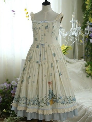 Blue Forget-Me-Not Floral Sweet Lolita JSK - image 2