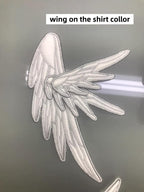 Metallic Angel - Silver-white Punk Lolita JSK, Wing and Rhinestone Details - image 21