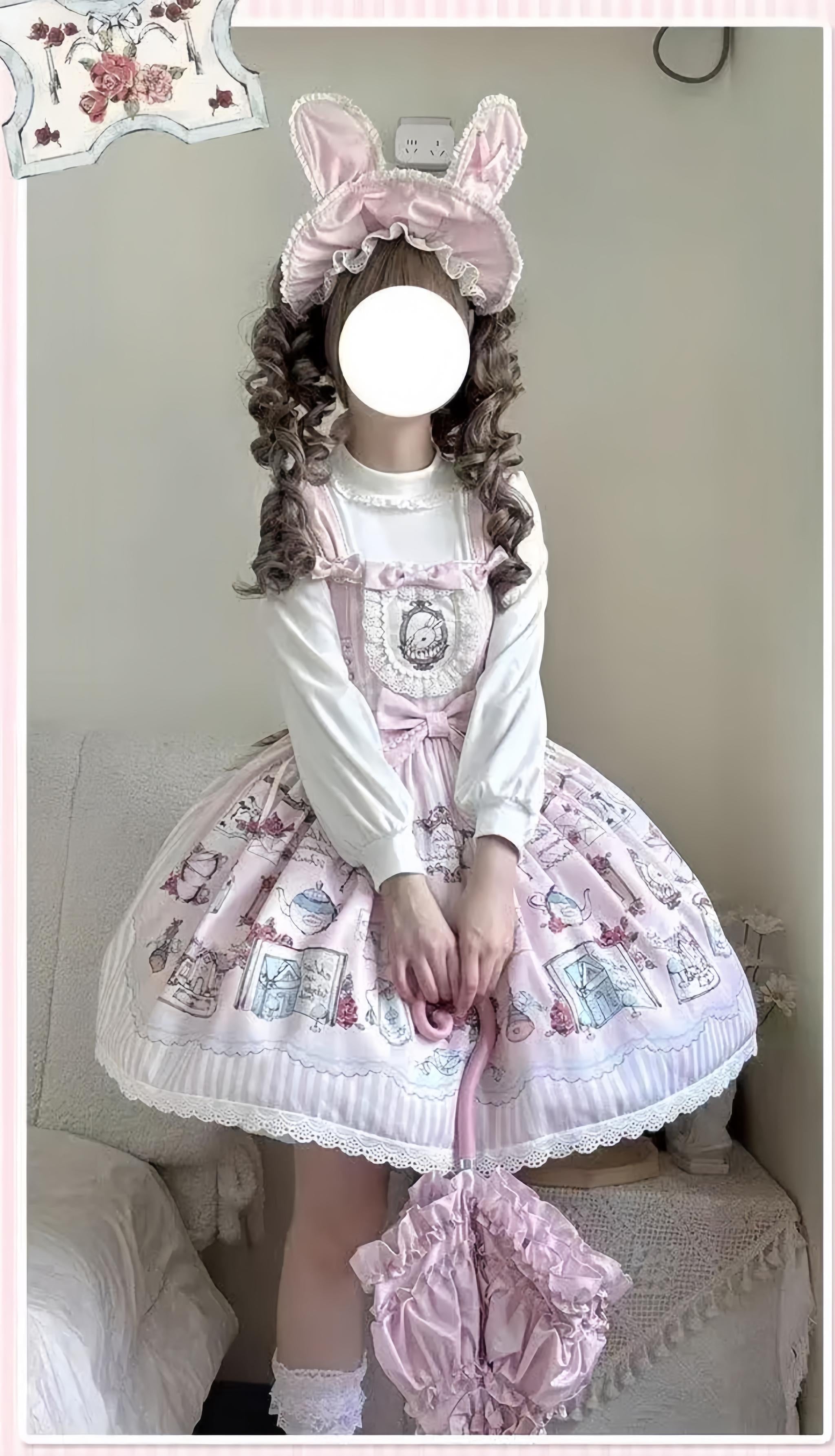 Rabbit Collection Box - Bunny Print Kawaii Lolita JSK Dress, 3 Colors - image 16